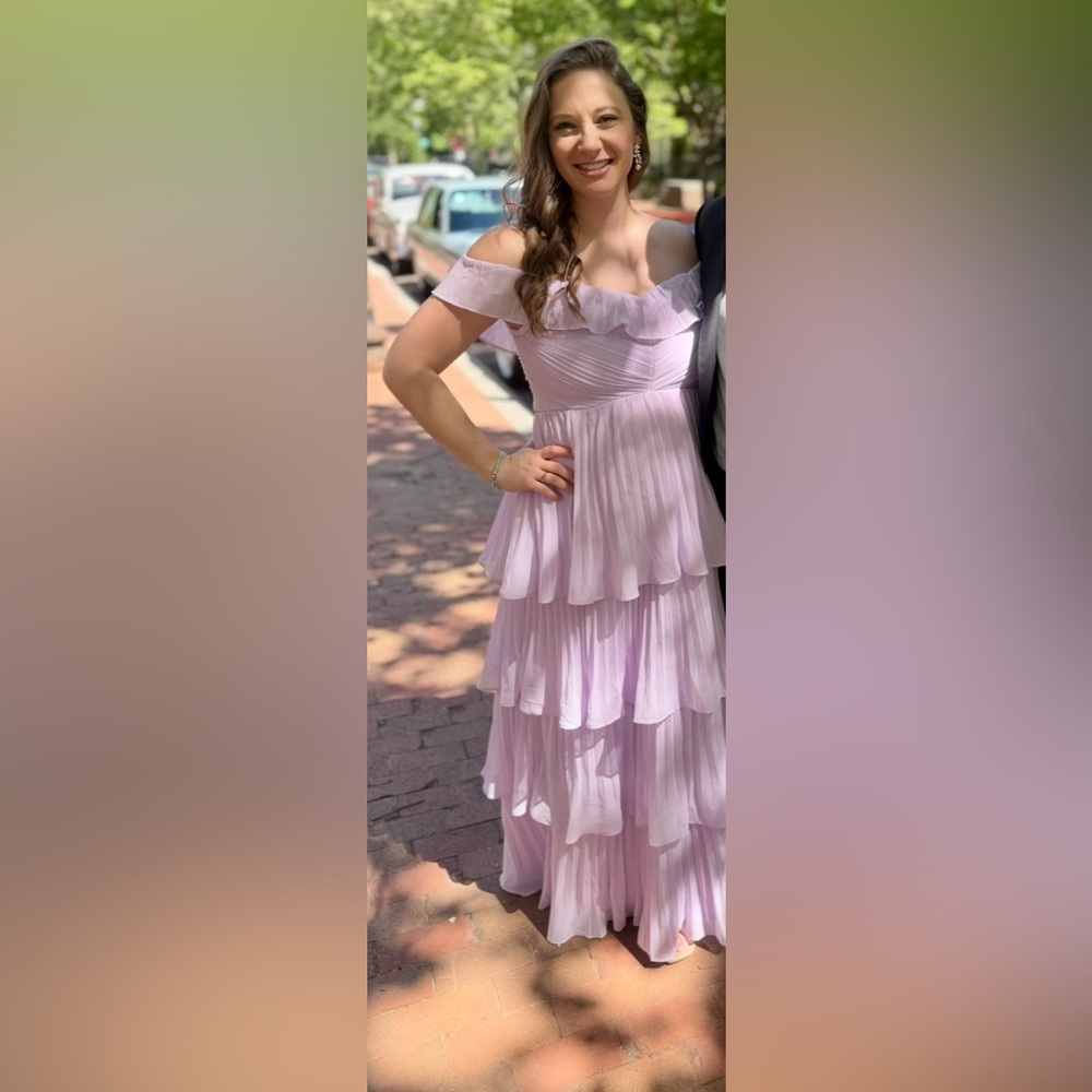 Lulu’s Lilac Strapless Floor Length Dress